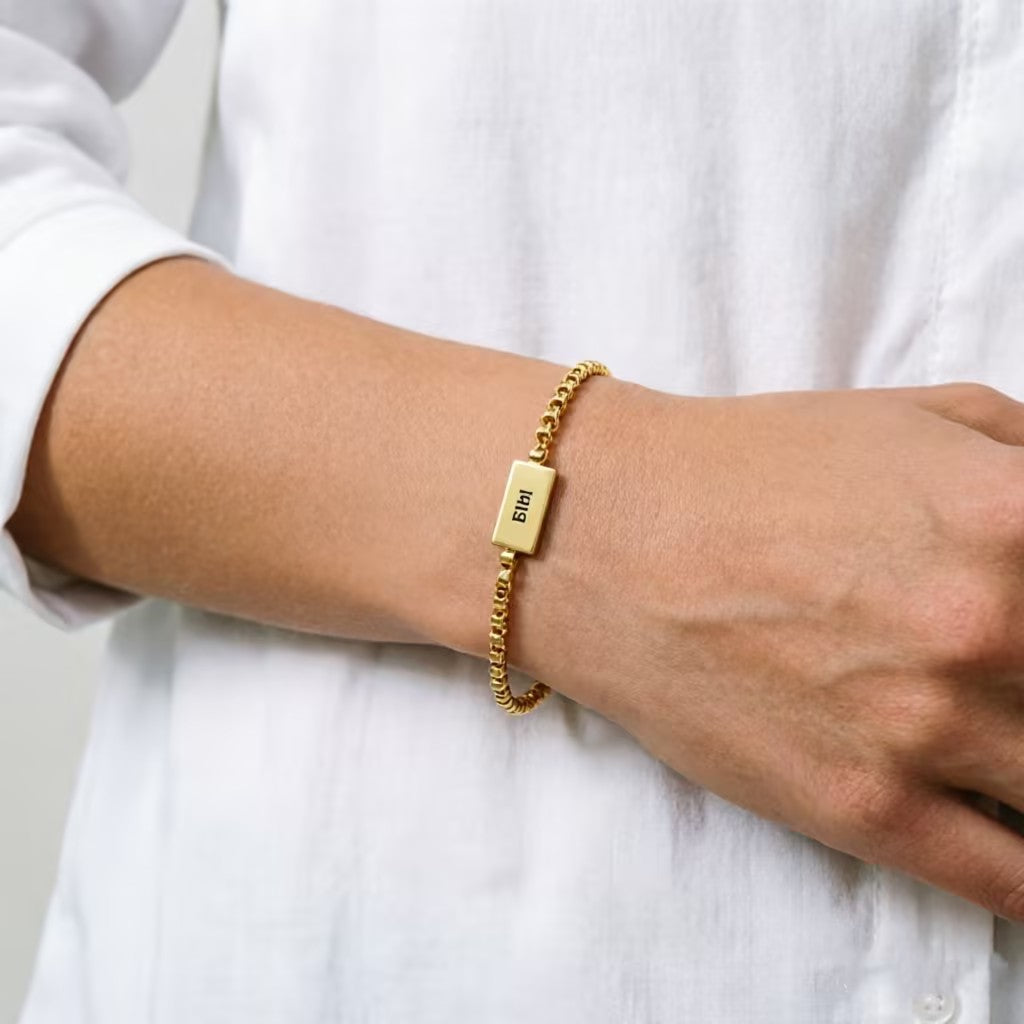 Custom Engraved Stainless Steel Bracelet