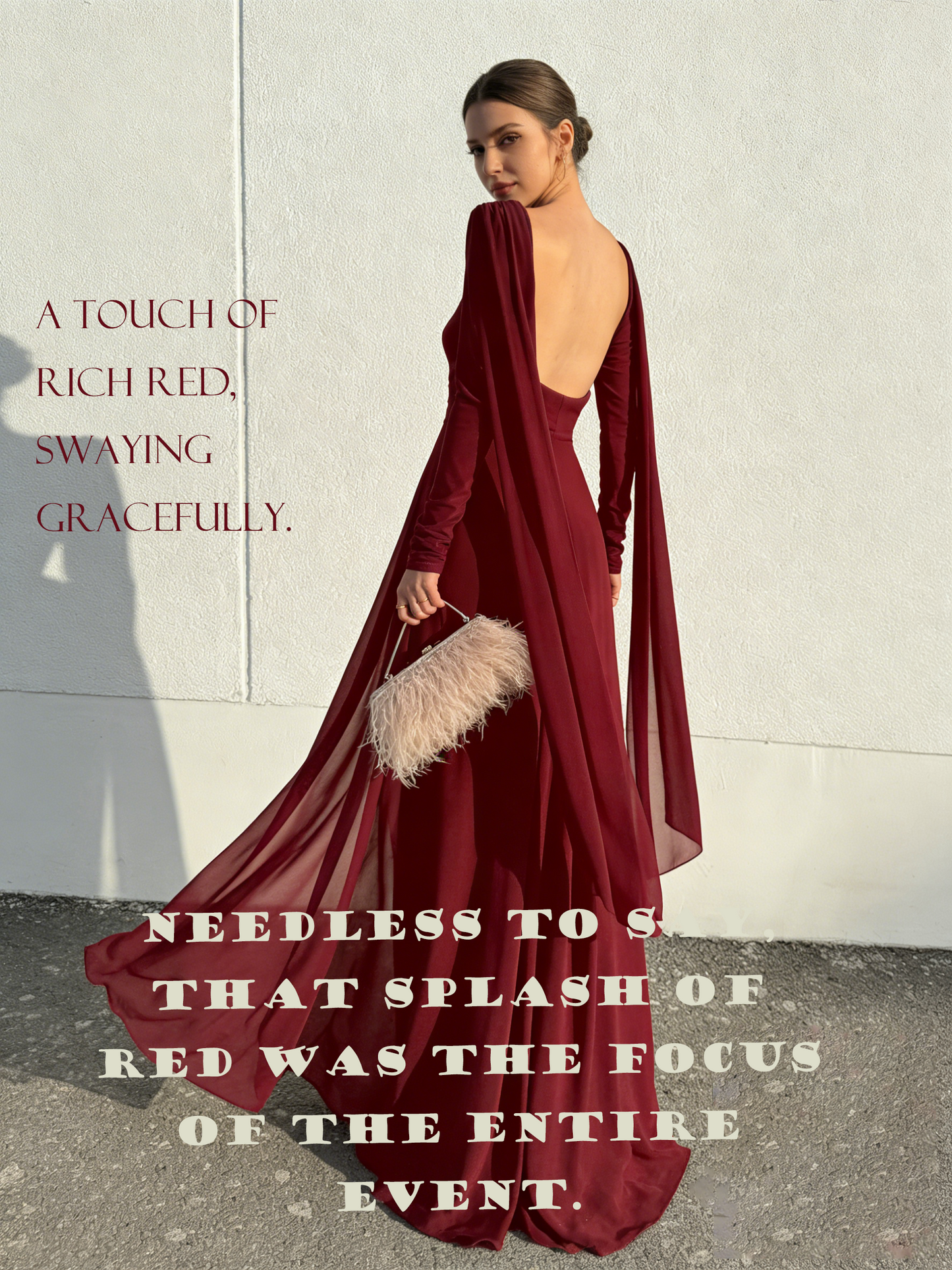 🎀💋New European and American style autumn sexy and fashionable backless long-sleeved slim high-waisted pleated slit long dress for women🎀💋