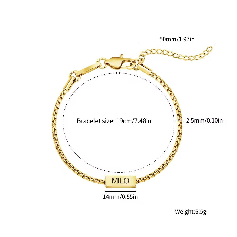 Custom Engraved Stainless Steel Bracelet