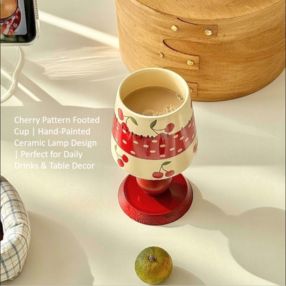 Apple, cherry, and strawberry stemmed mug