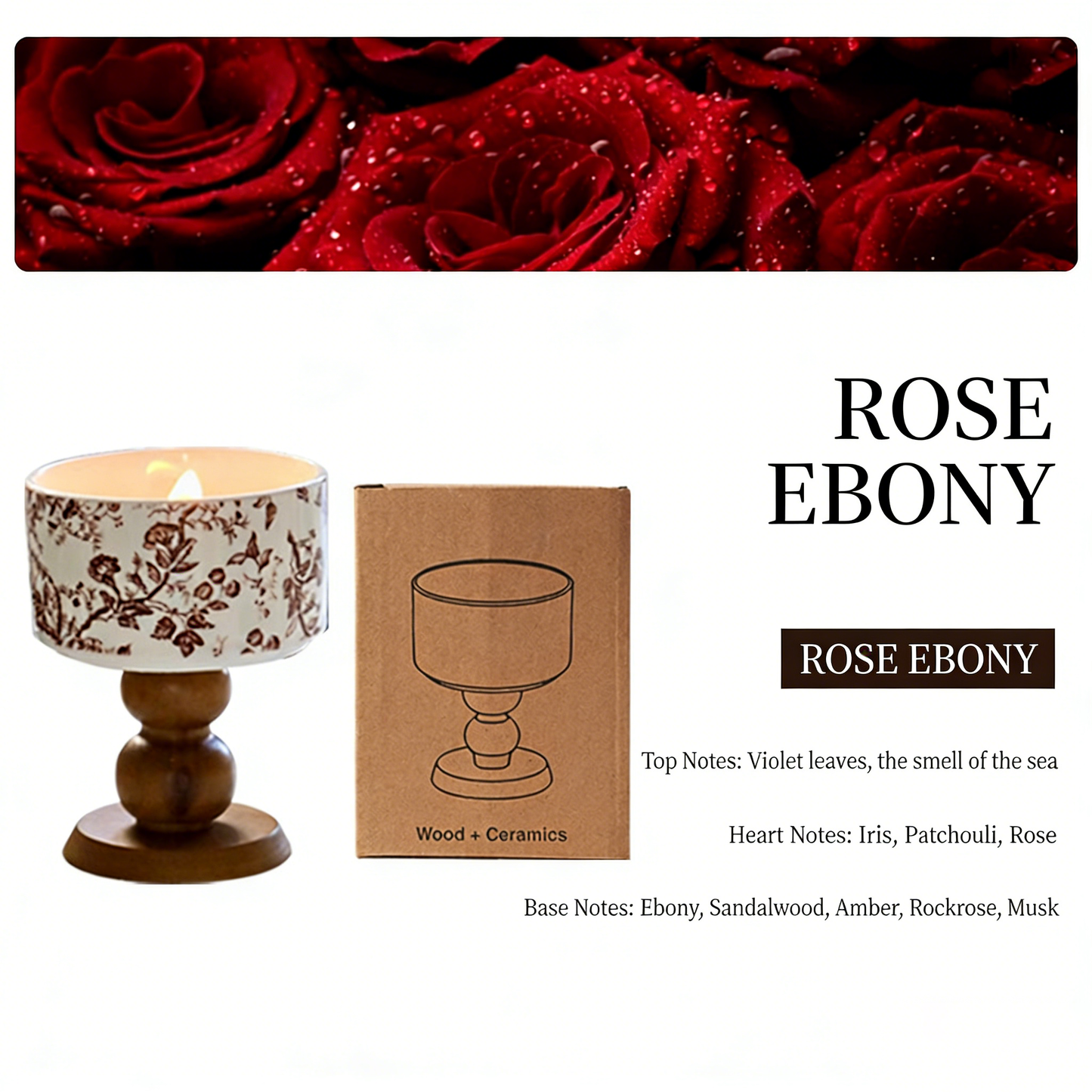 Scented Candle – Long-Lasting Fragrance | Multiple Scents Available (Camellia, Rose & Oud, Gardenia, White Tea, English Pear & Freesia)