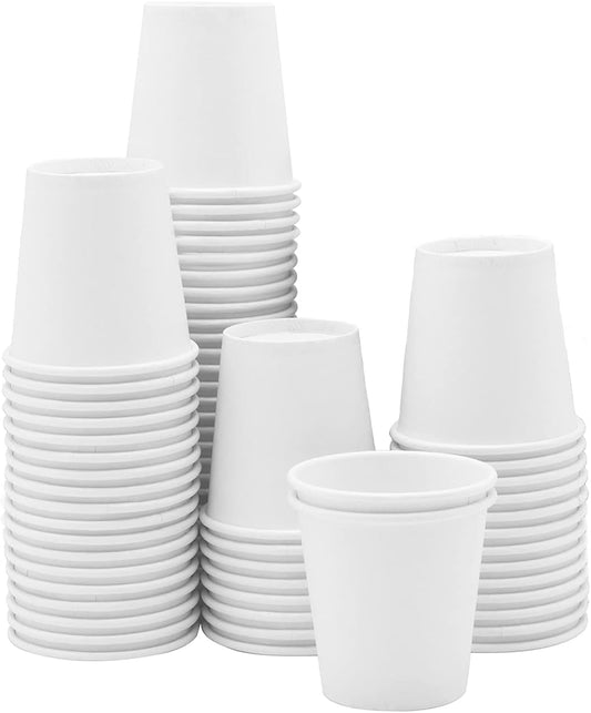 🌱 100 Pack 3 oz Disposable Paper Cups Biodegradable Eco Friendly Party Cups