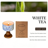 Blue and white porcelain-style brown pillars, white tea aroma