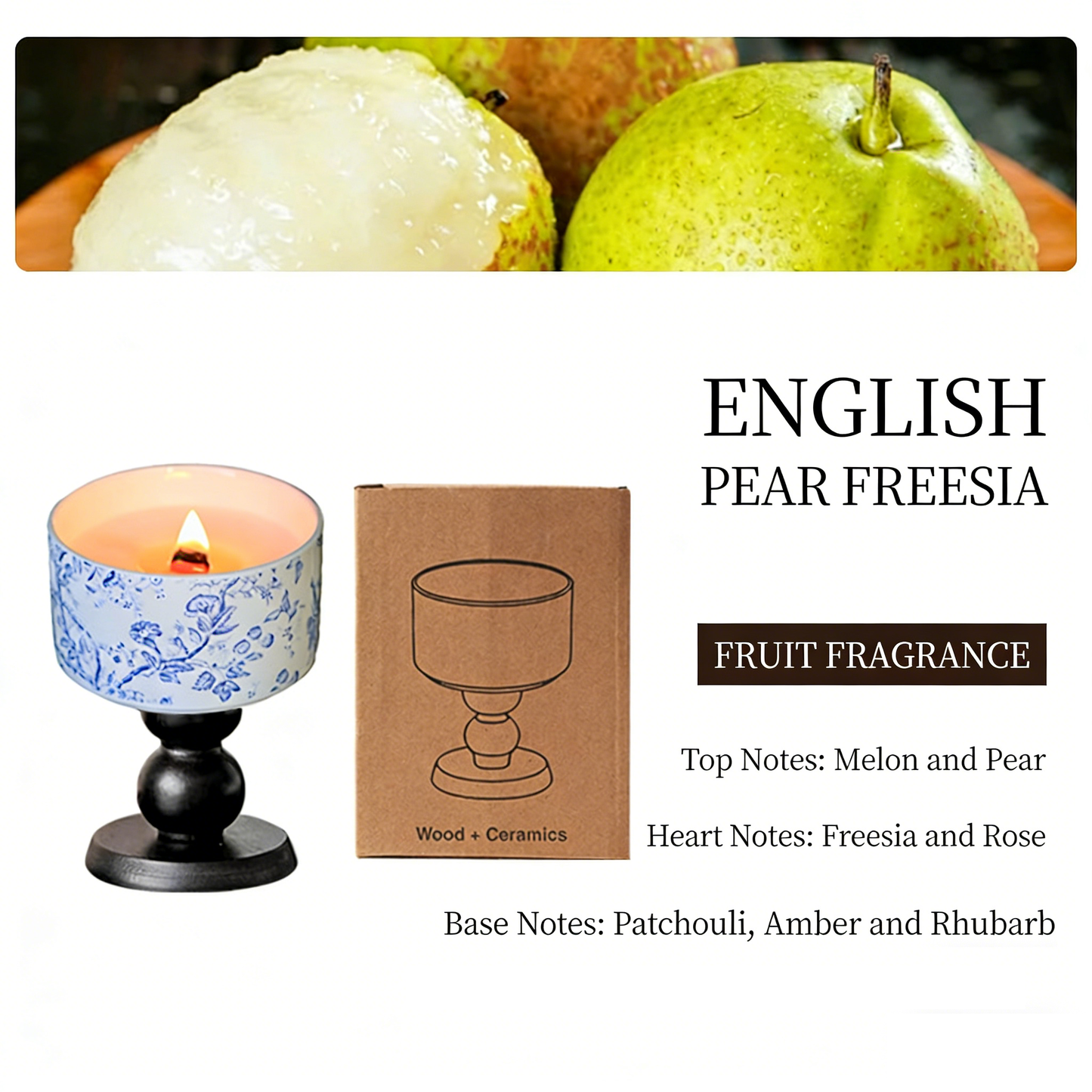 Scented Candle – Long-Lasting Fragrance | Multiple Scents Available (Camellia, Rose & Oud, Gardenia, White Tea, English Pear & Freesia)
