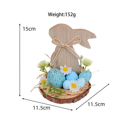 🔥🔥Big Sale 26%Off  Wooden Easter Bunny Egg Desktop Decoration,"YEE",Wooden Easter Decor