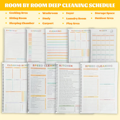 【ADHD Cleaning Planner】 A4 Size Daily Schedule & focus Checklist Notebook for Home Office & Dorm Use Durable Cover Smooth Pages Office Stationery Essential - Plannerbook