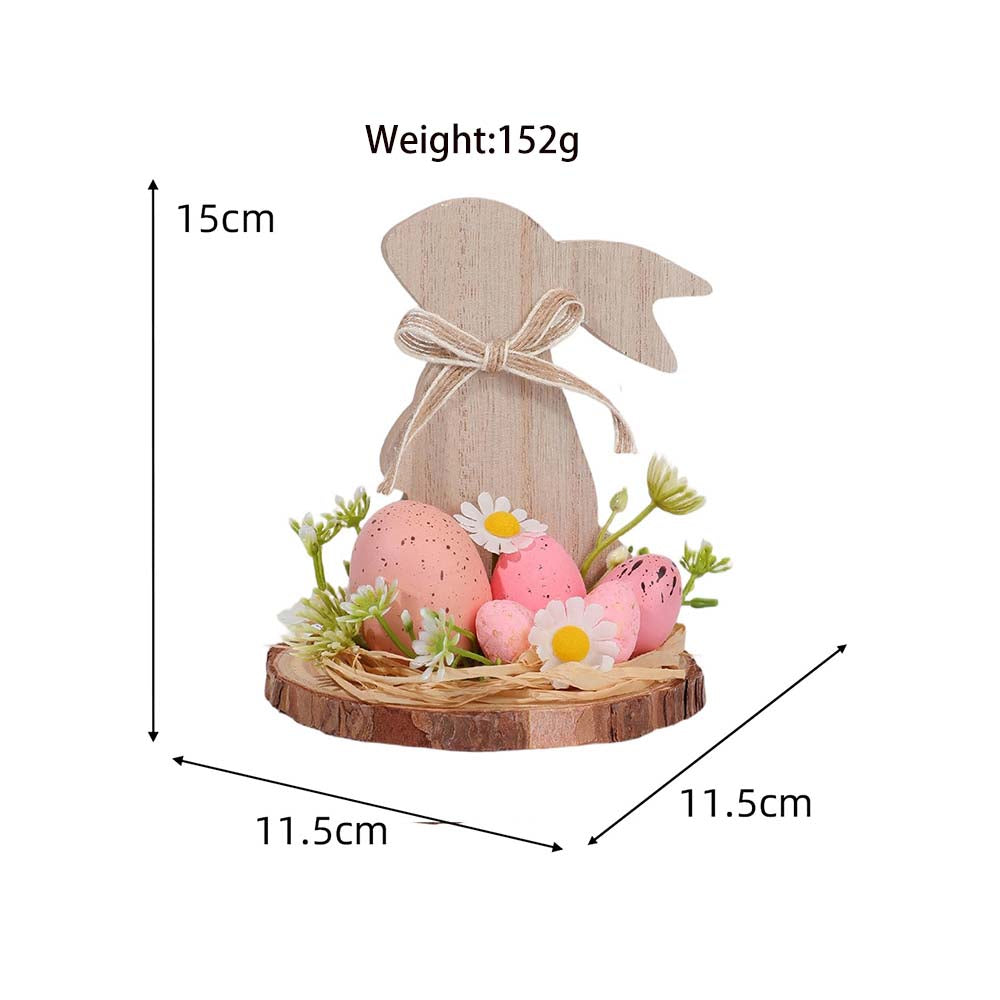 🔥🔥Big Sale 26%Off  Wooden Easter Bunny Egg Desktop Decoration,"YEE",Wooden Easter Decor
