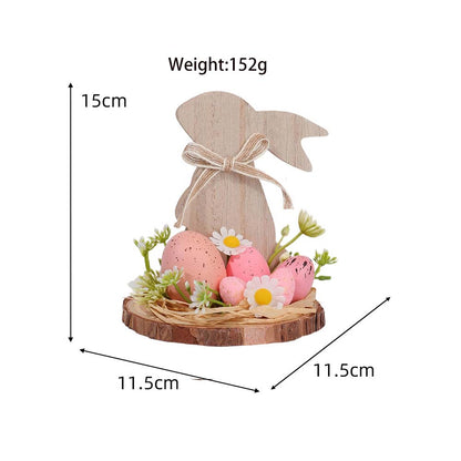 🔥🔥Big Sale 26%Off  Wooden Easter Bunny Egg Desktop Decoration,"YEE",Wooden Easter Decor