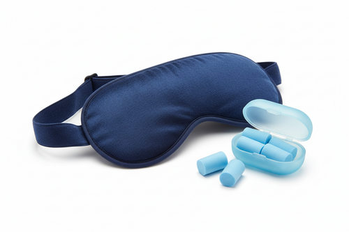 Travel sleep mask& Earing set "wei"
