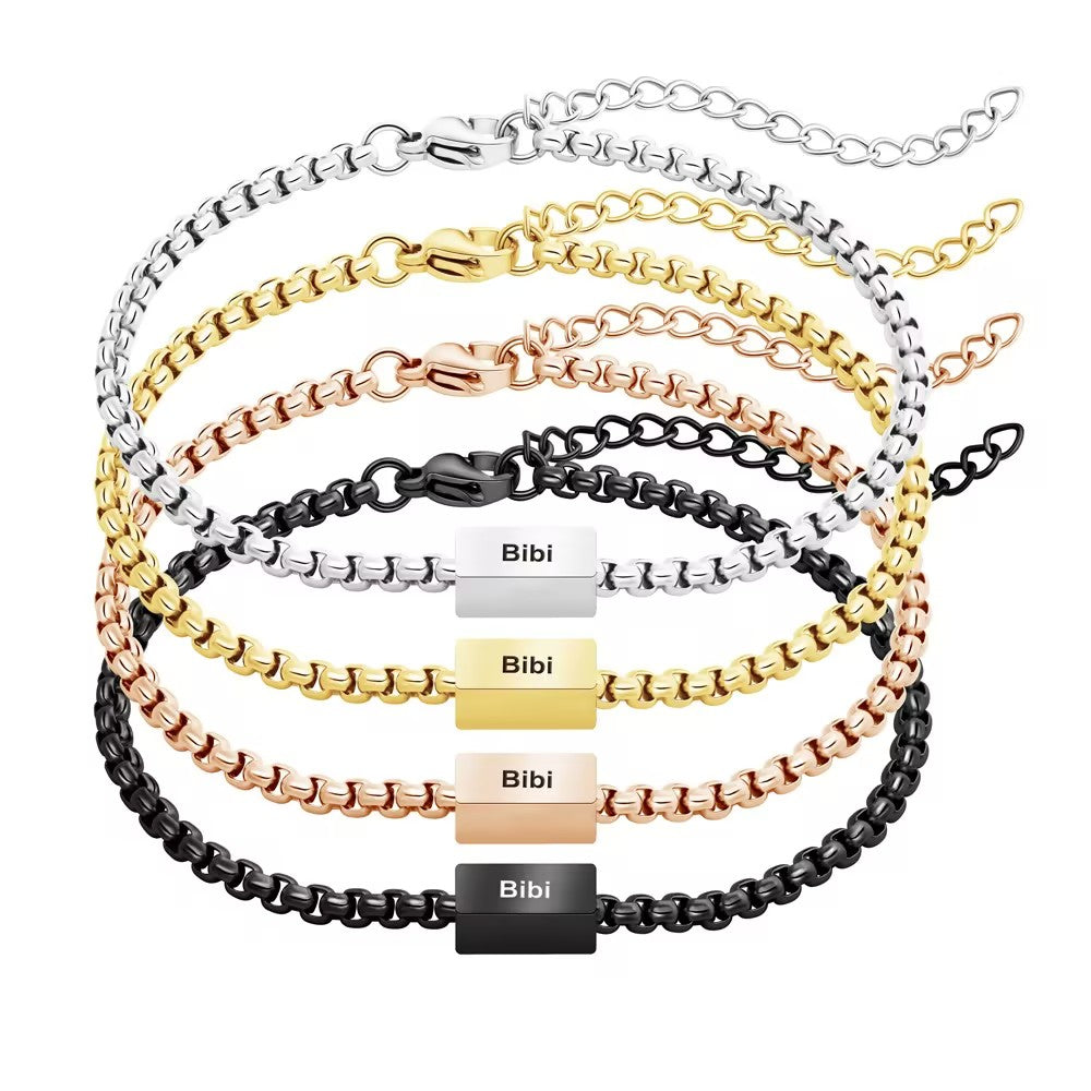 Custom Engraved Stainless Steel Bracelet