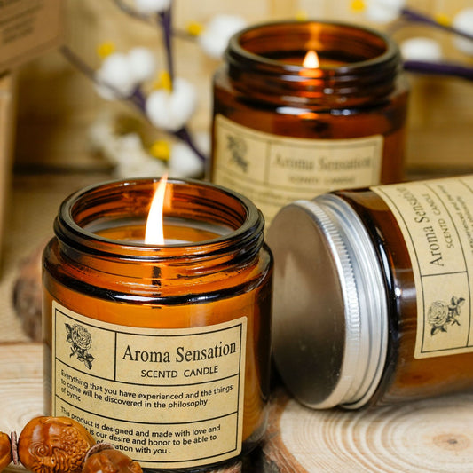 Aroma Sensation Scented Candle | Amber Jar Home Fragrance