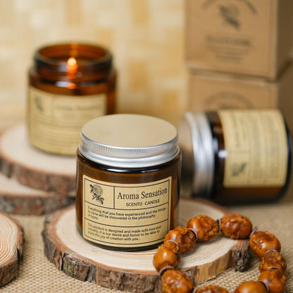 Aroma Sensation Scented Candle | Amber Jar Home Fragrance