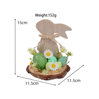 🔥🔥Big Sale 26%Off  Wooden Easter Bunny Egg Desktop Decoration,"YEE",Wooden Easter Decor