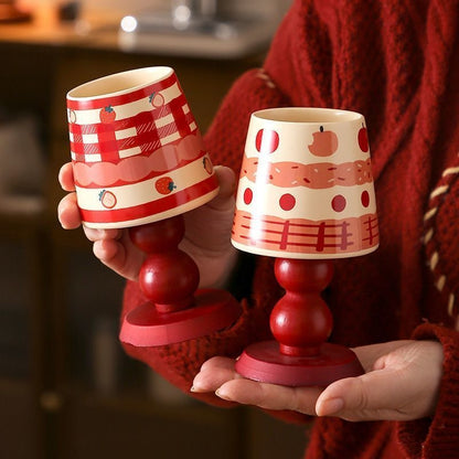 Apple, cherry, and strawberry stemmed mug