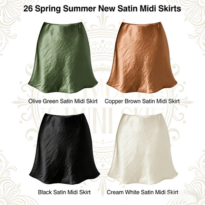 2026 Early Summer Satin Midi Dress – Silky Elegant Women’s Dress