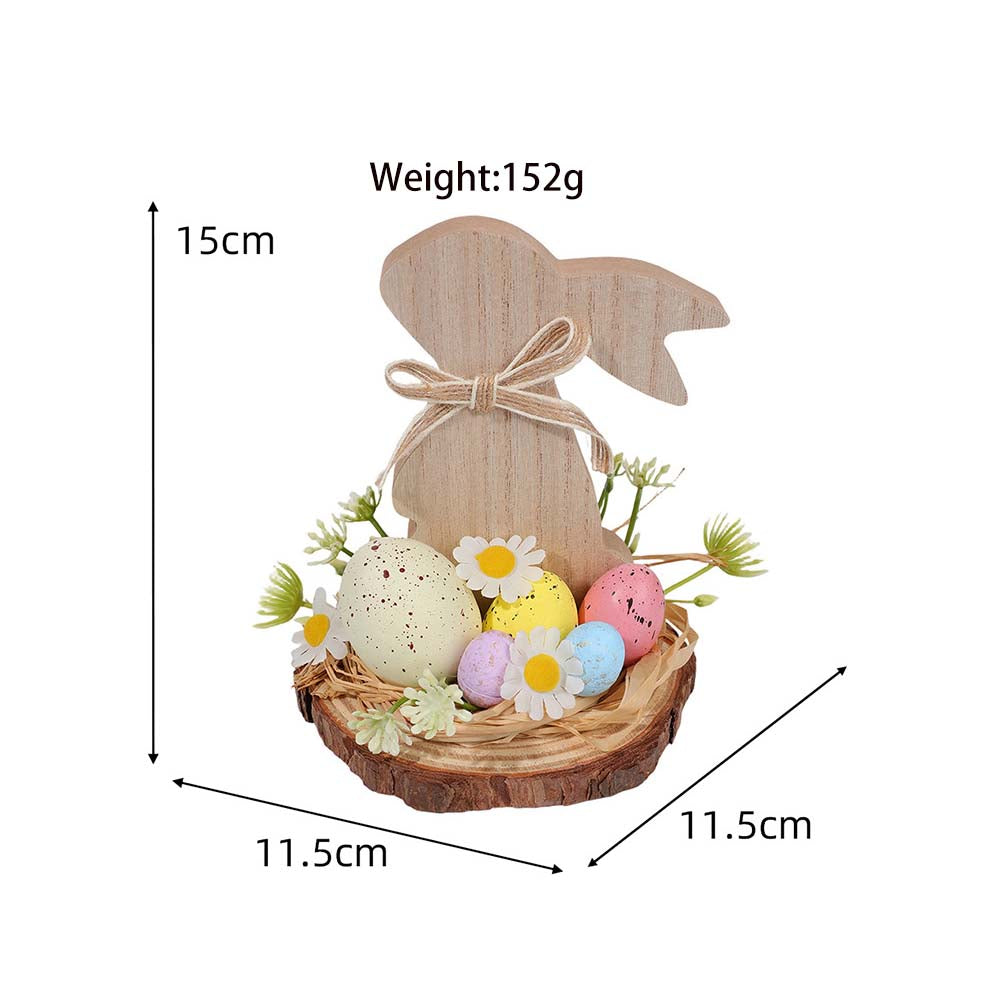 🔥🔥Big Sale 26%Off  Wooden Easter Bunny Egg Desktop Decoration,"YEE",Wooden Easter Decor
