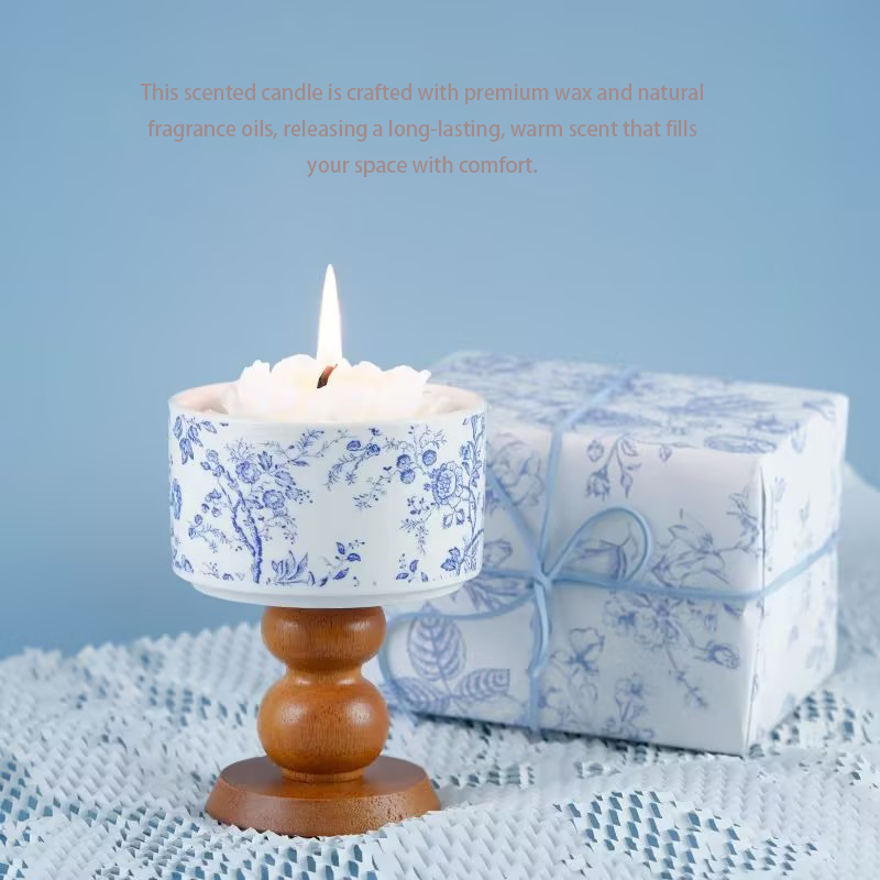 Scented Candle – Long-Lasting Fragrance | Multiple Scents Available (Camellia, Rose & Oud, Gardenia, White Tea, English Pear & Freesia)